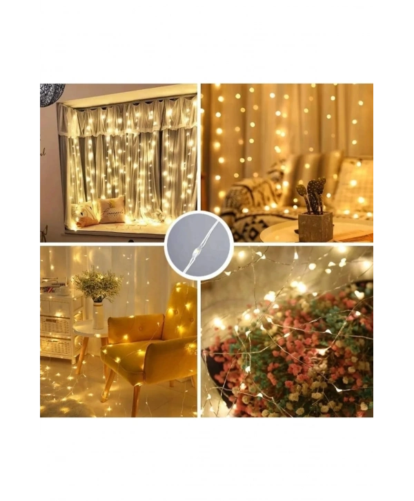 8 Fonksiyonlu Peri Perde Led Uzaktan Kumandalı Günışığı Perde Peri Led (3 Mt X 3 Mt)