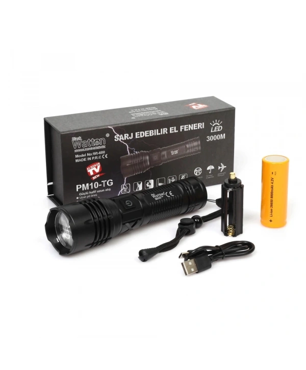 3000 Lümen  Güçlü El Feneri  Wt-600
