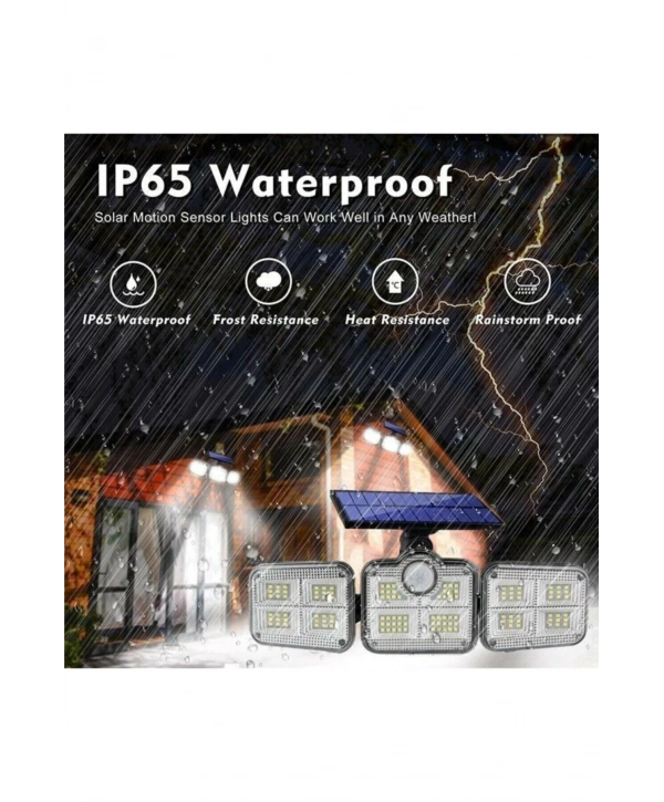 Kumandalı Solar Güneş Enerjili 122 Ledli Hareket Sensörlü Bahçe Aydınlatma Sokak Lambası