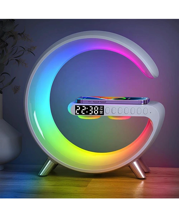 Çok Fonksiyonlu Kablosuz Şarj Saat Ve Hoparlör Özellikli Masa Lambası Alk2290