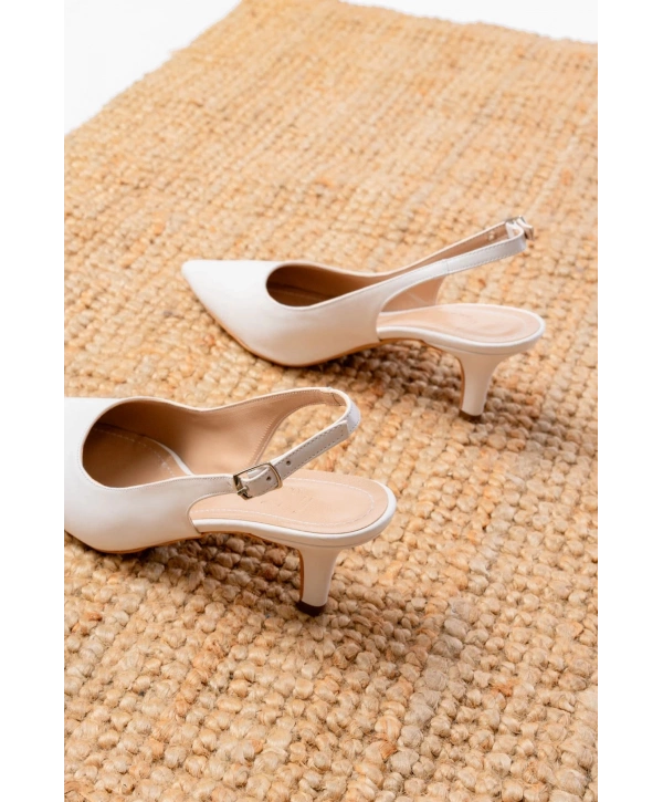 ST-1152 Beyaz Günlük 7 cm Topuklu Kadın Ayakkabı