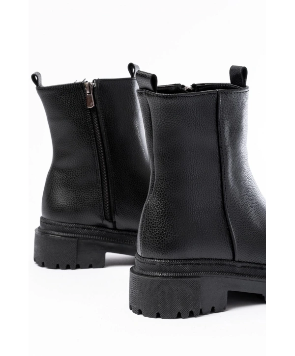 812-2012 Siyah Fermuarlı Günlük Kadın Bot