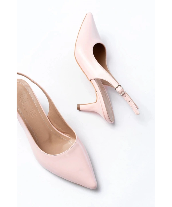 ST-1152 Pembe Rugan Günlük 7 cm Topuklu Kadın Ayakkabı