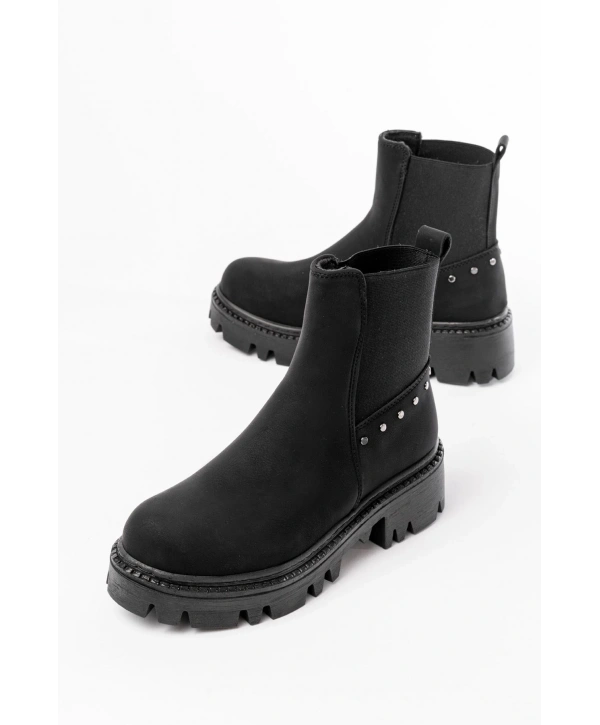 868-2005 Siyah Zümrüt Lastikli Günlük Kadın Bot