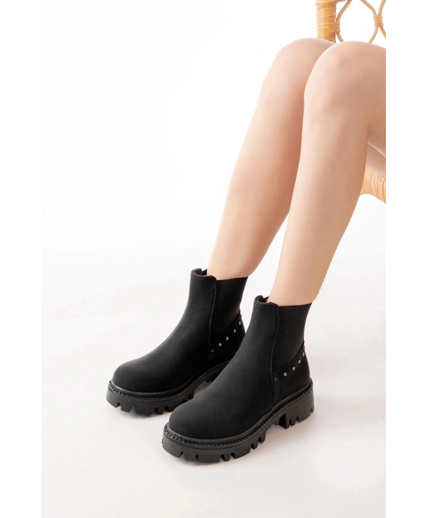 868-2005 Siyah Zümrüt Lastikli Günlük Kadın Bot