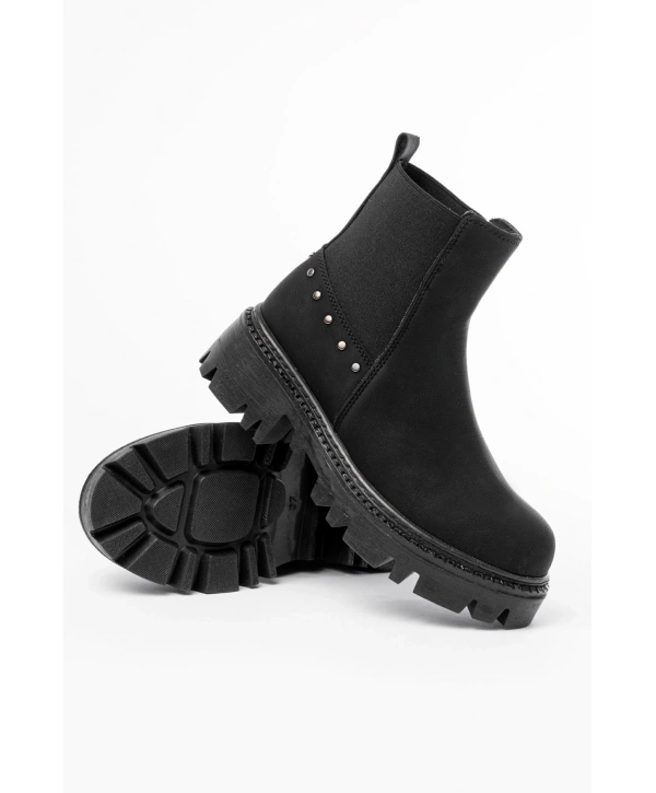 868-2005 Siyah Zümrüt Lastikli Günlük Kadın Bot