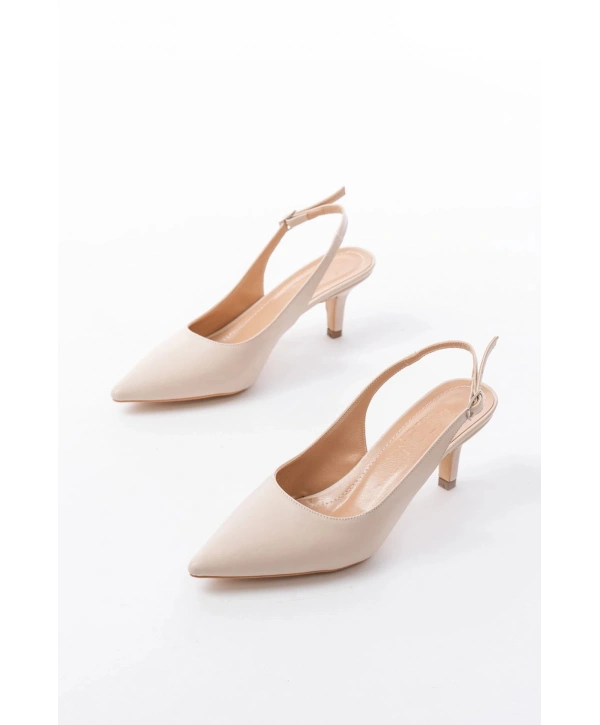 ST-1152 Bej Günlük 7 cm Topuklu Kadın Ayakkabı
