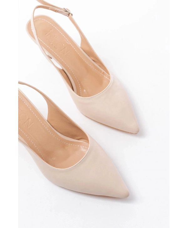 ST-1152 Bej Günlük 7 cm Topuklu Kadın Ayakkabı