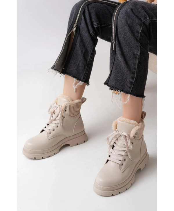 ASM-080 Bej Bağcıklı Günlük Kadın Bot