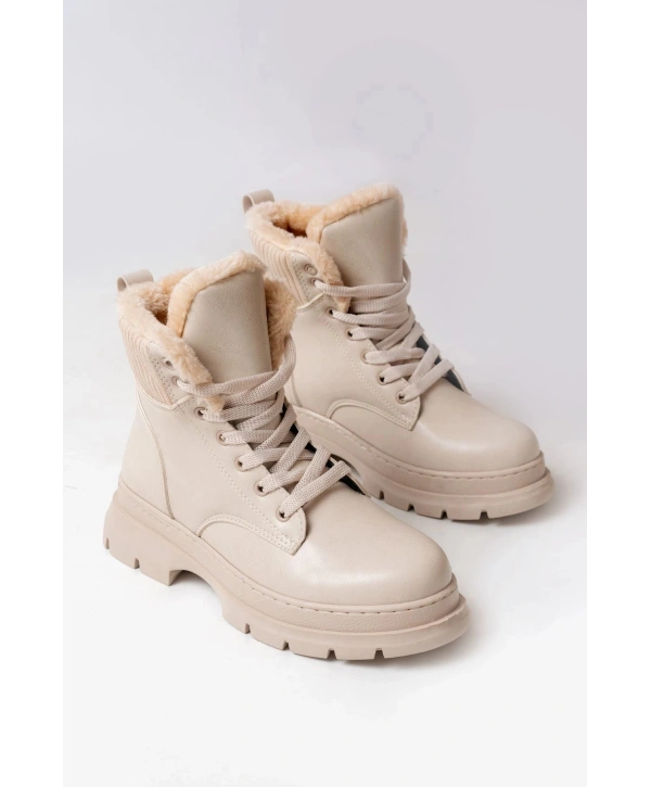 ASM-080 Bej Bağcıklı Günlük Kadın Bot