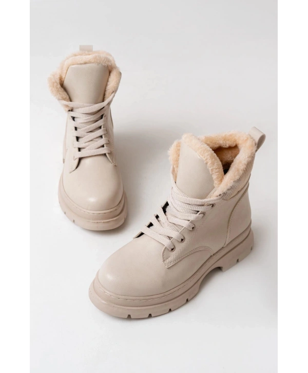 ASM-080 Bej Bağcıklı Günlük Kadın Bot