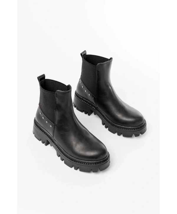 868-2005 Siyah Lastikli Günlük Kadın Bot