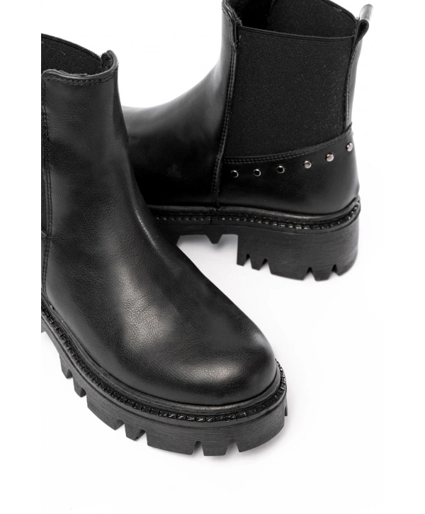 868-2005 Siyah Lastikli Günlük Kadın Bot