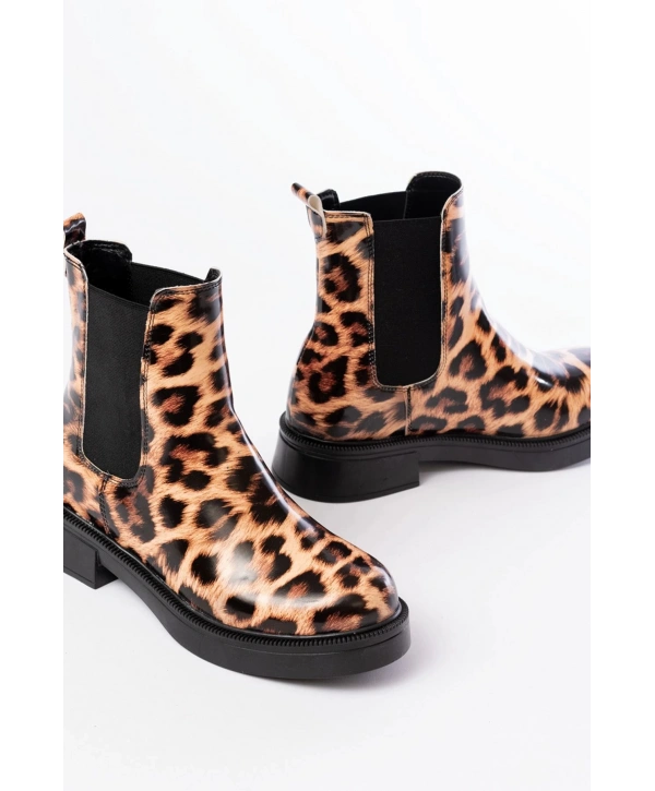 02-2137 Leopar Lastikli Günlük Kadın Bot