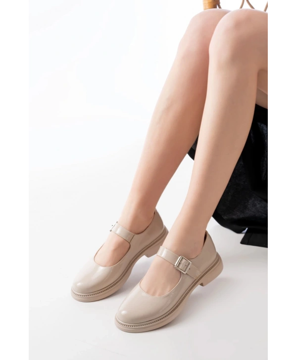 YSN-4444 Bej Rugan Günlük Bayan Ayakkabı