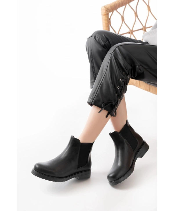 165-230 Siyah Lastikli Günlük Kadın Bot