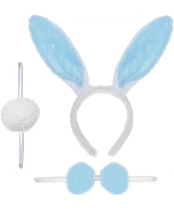 Tavşan Kostüm Seti Taç Papyon Ponpon Kuyruk Mavi