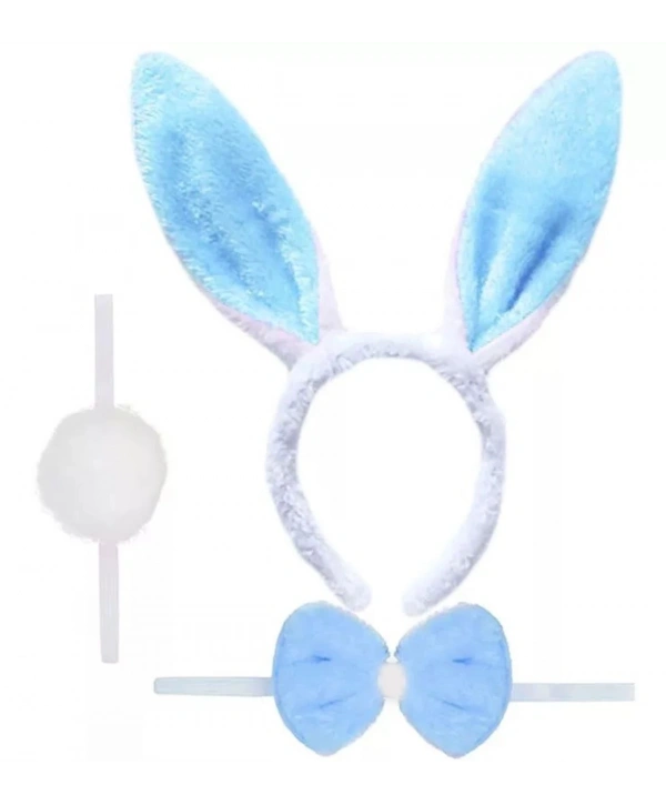 Tavşan Kostüm Seti Taç Papyon Ponpon Kuyruk Mavi