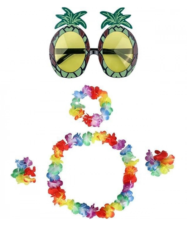 Renkli Ananas Gözlük, Taç, Kolye Ve Bileklik Seti