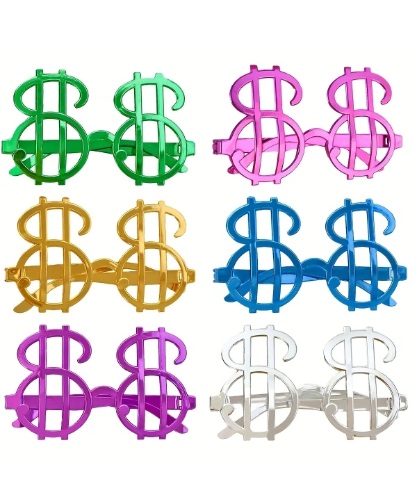 Dolar Şekilli Metalize Parti Gözlüğü 6 Adet
