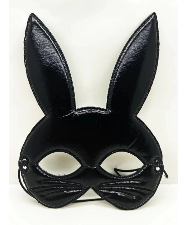 Siyah Renk Kumaş Malzemeden İmal Eva Tavşan Maskesi 19x15 Cm