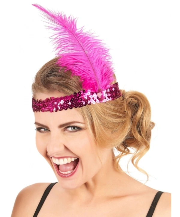 7039ler 8039ler Ve 9039lar Temalı Fuşya Renk Çarliston Saç Bandı