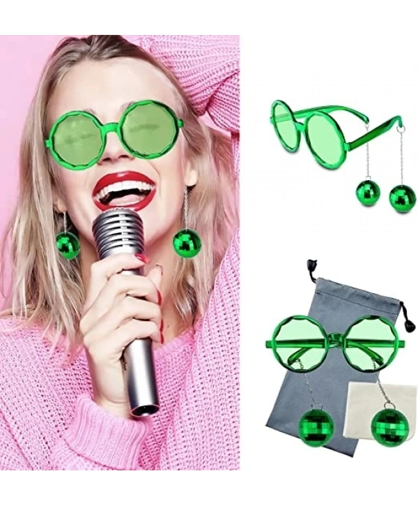 Disko Toplu Küpeli Parti Gözlüğü Yeşil Renk
