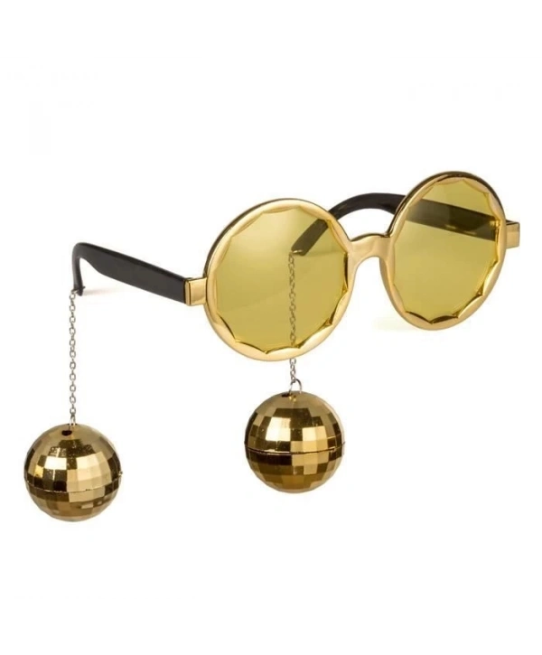 Disko Toplu Küpeli Parti Gözlüğü Altın Renk