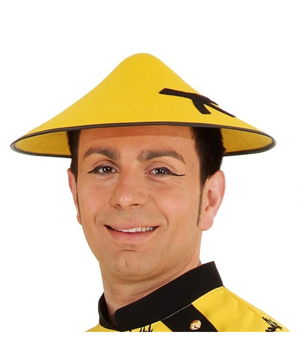 Uzak Doğu Asyalı Çin Japon Şapkası Sarı Renk