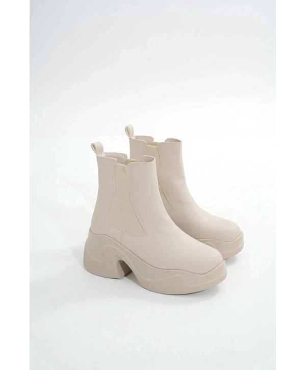 FZ-2400 Bej Yüksek Tabanlı Lastikli Günlük Kadın Bot