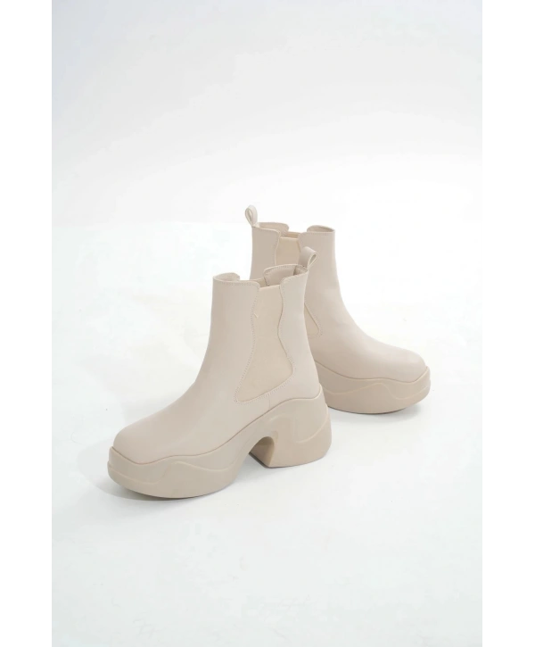 FZ-2400 Bej Yüksek Tabanlı Lastikli Günlük Kadın Bot