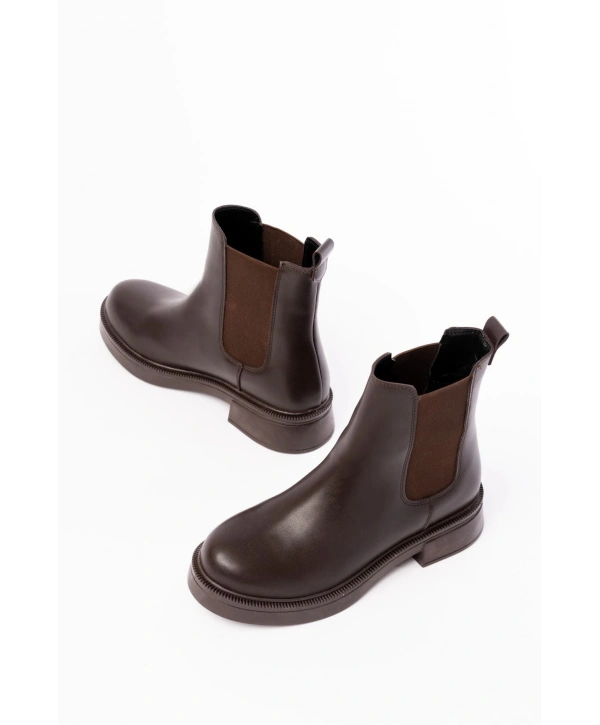 02-2137 Kahverengi Lastikli Günlük Kadın Bot