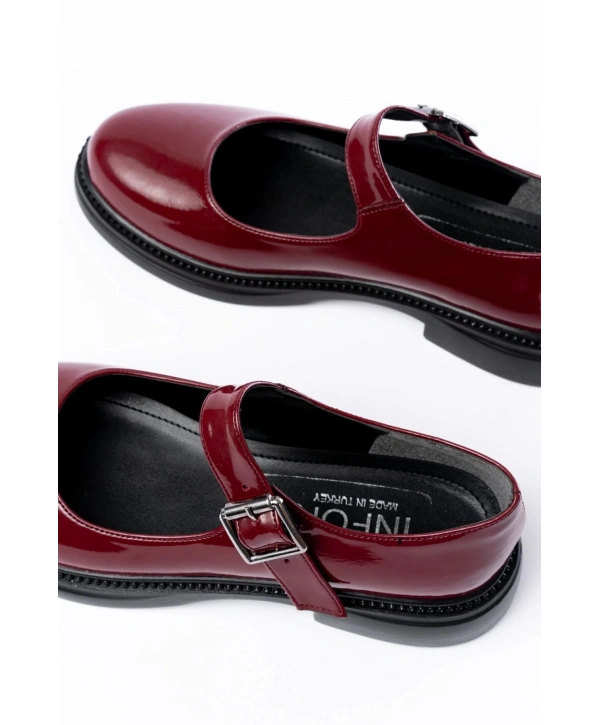 YSN-4444 Bordo Rugan Günlük Bayan Ayakkabı