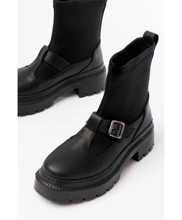 236-2034 Siyah Streç Günlük Kadın Bot