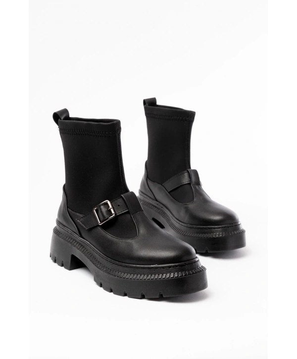 236-2034 Siyah Streç Günlük Kadın Bot