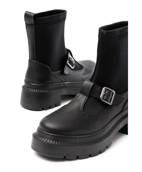 236-2034 Siyah Streç Günlük Kadın Bot