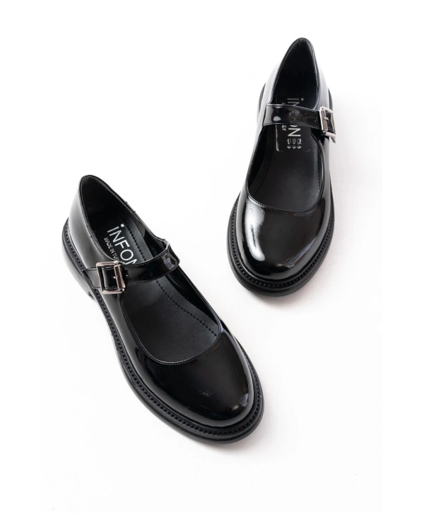 YSN-4444 Siyah Rugan Günlük Bayan Ayakkabı