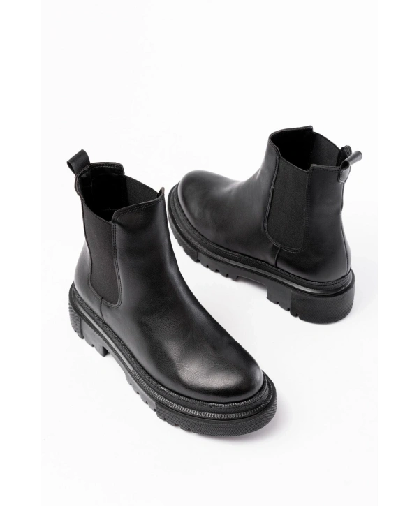 812-2137 Siyah Lastikli Günlük Kadın Bot