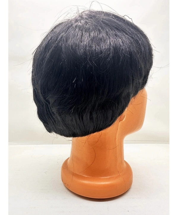 Siyah Renk Kısa Kesim İçi Astarlı Erkek Peruğu