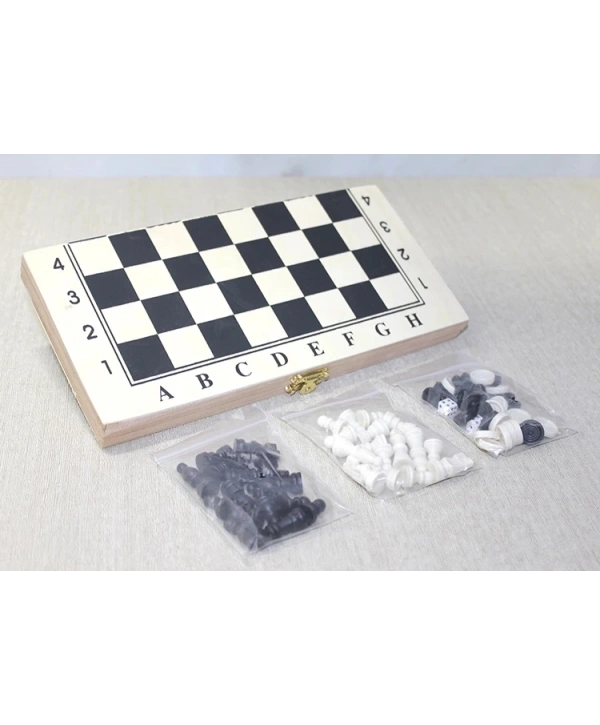 Ahşap Kutulu Satranç Tavla Seti Alk4026