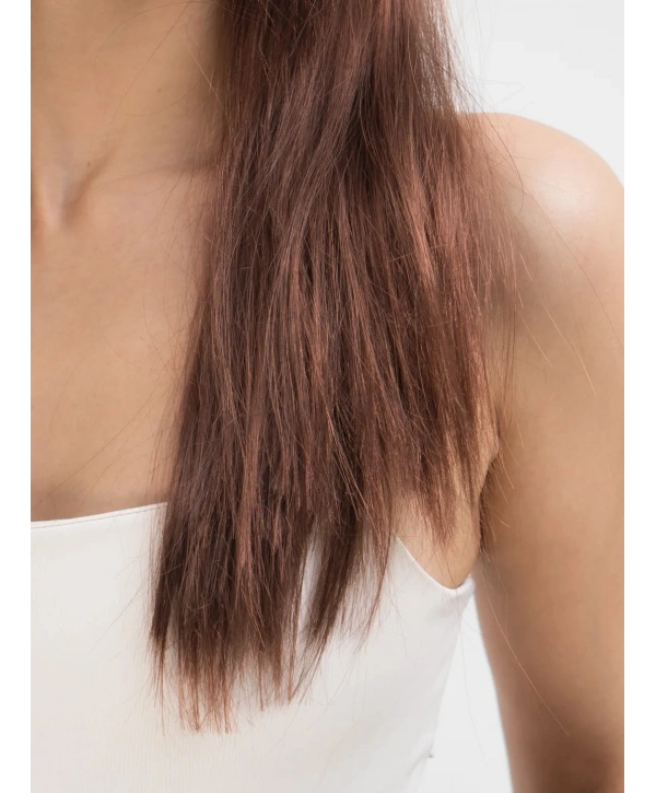 Kahve Renk Uzun Düz Parti Peruğu - Uzun Kahverengi Peruk