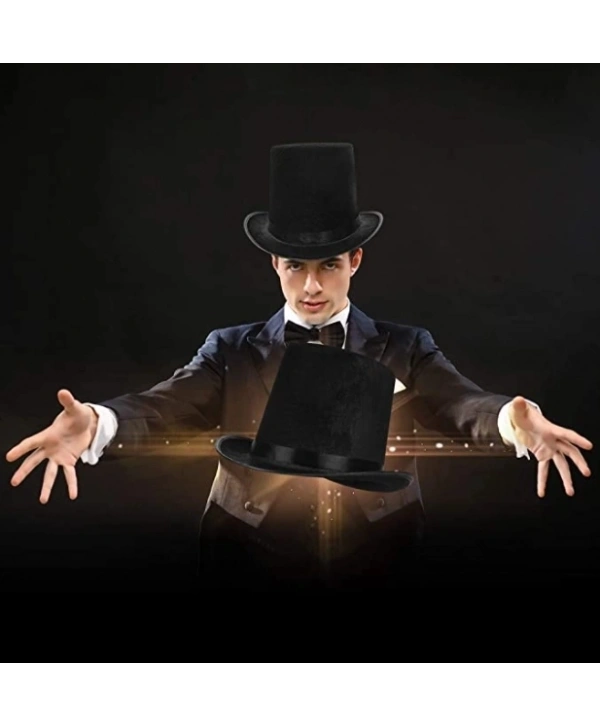 Yetişkinler İçin Siyah Renk Ringmaster Sihirbaz Şapkası Silindir Şapka