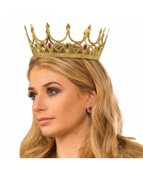 Taşlı Rönesans Kostümlü Kraliyet Ortaçağ Altın Kraliçe Prenses Tacı
