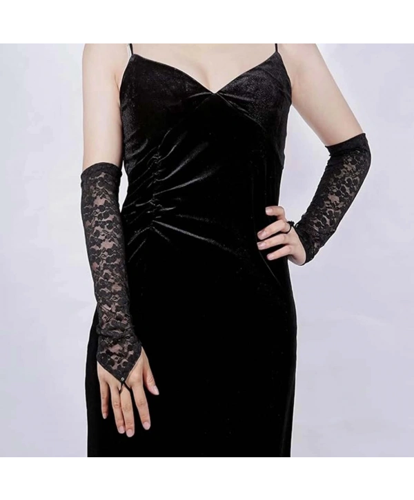 Parmak Askılı Zarif Gece Şıklığı Dantel Eldiven 40 Cm