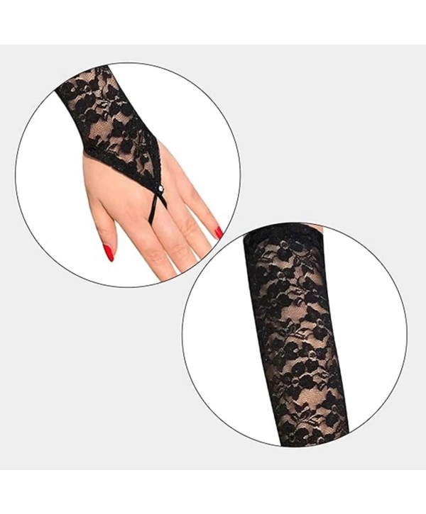 Parmak Askılı Zarif Gece Şıklığı Dantel Eldiven 40 Cm