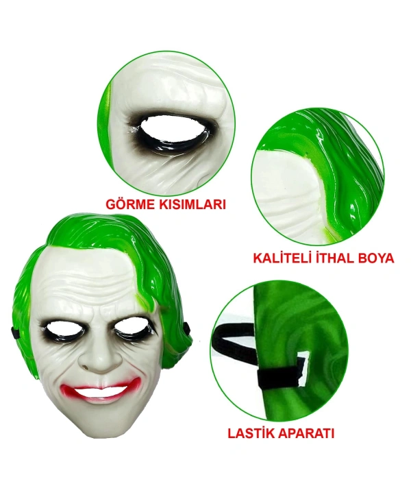 The Dark Knight Joker Maskesi Yeşil