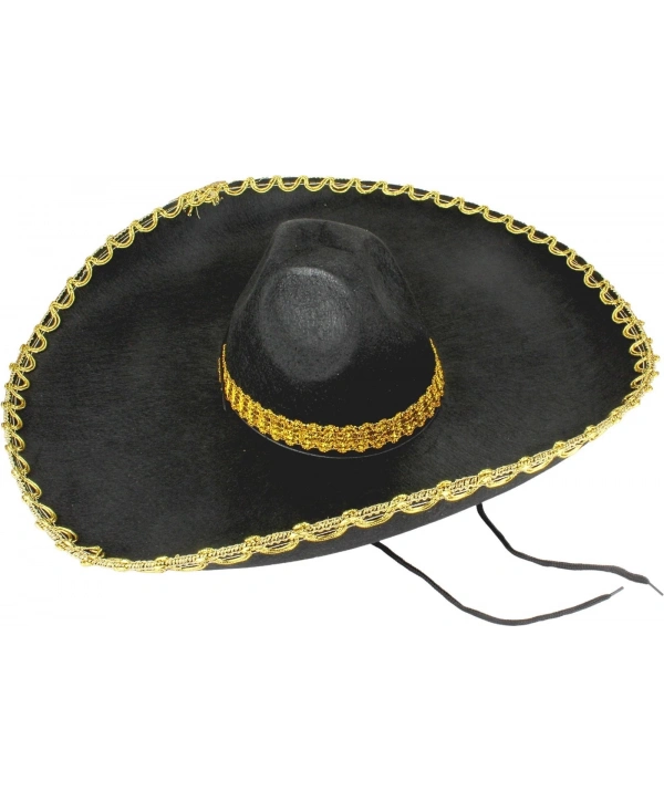 Sombrero Meksika Şapkası Mariachi Altın Şeritli Yetişkin Boy
