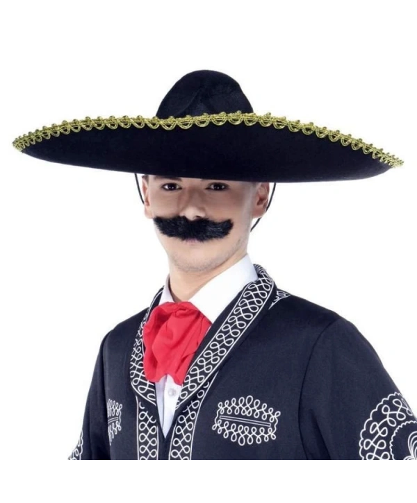 Sombrero Meksika Şapkası Mariachi Altın Şeritli Yetişkin Boy