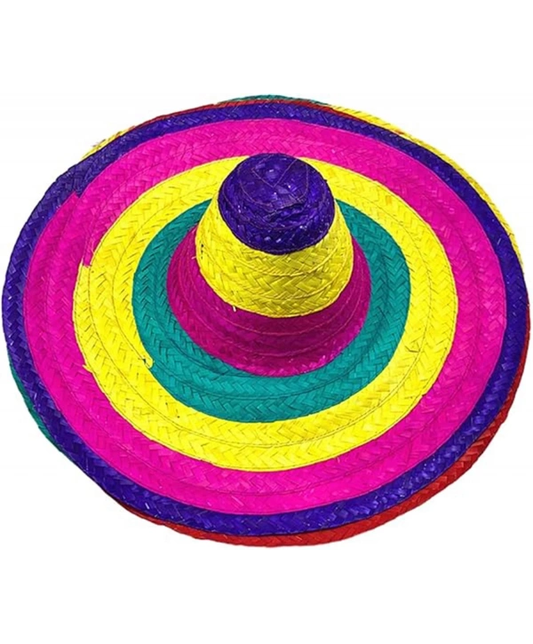 Sombrero Meksika Şapkası Renkli Örme Hasır Yetişkin Boy