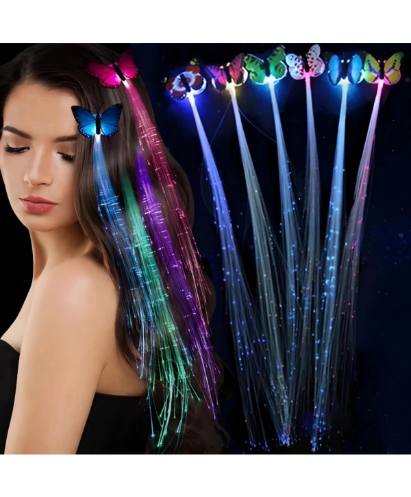 Led Fiber Optik Işıklı Kelebek Saç Klipsi 1 Adet